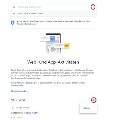 Aktivitäten löschen .